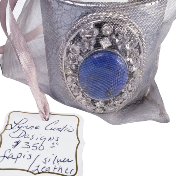 LYNNE CURTIN DESIGNS Lapis Silver Leather Cuff - Picture 2 of 9